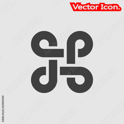Bowen knot icon isolated sign symbol and flat style for app, web and digital design. Vector illustration.