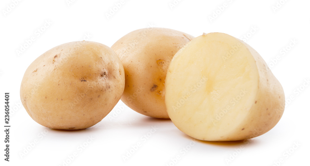 raw yellow potato isolated on white background raw yellow potato isolated on white background