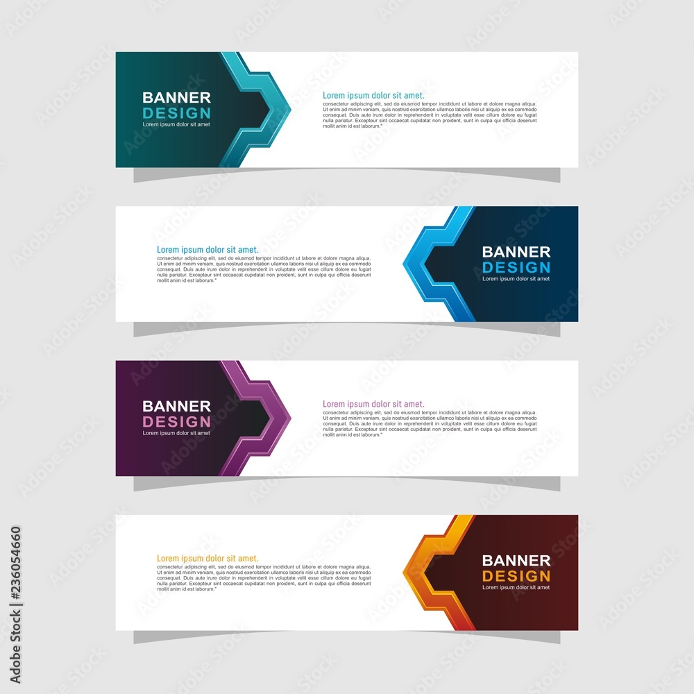 Abstract web banner design template. Web banner design collection. Header layout template, landing page Web Design Elements