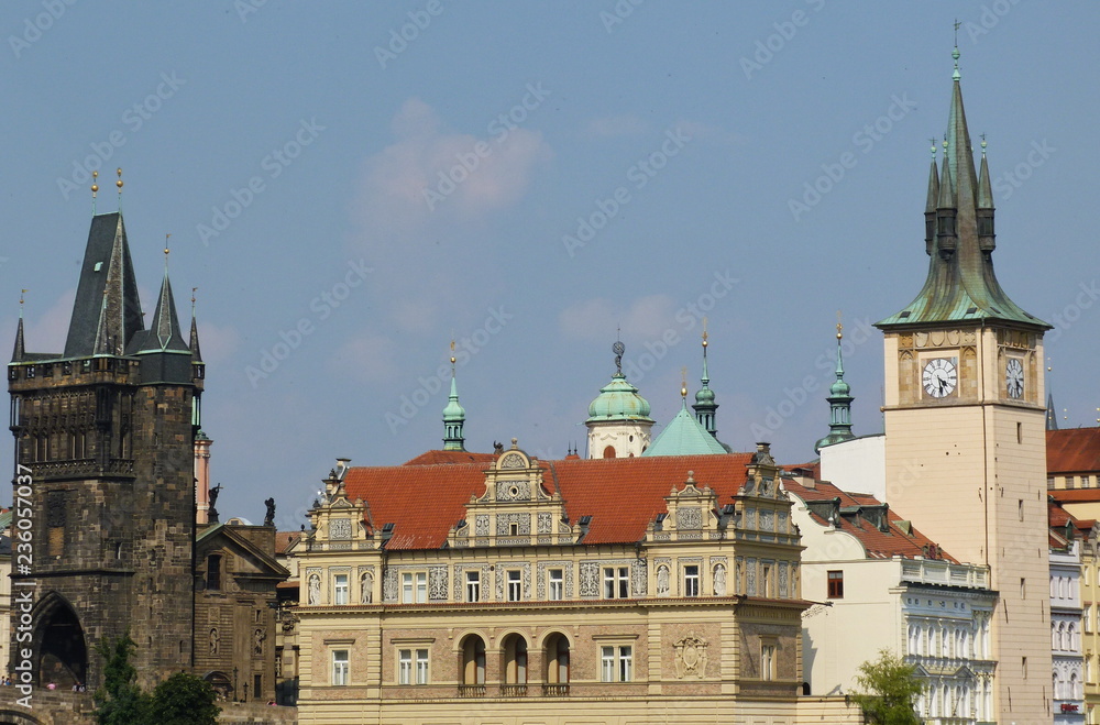 Fototapeta premium Typical palaces along the Vltava, Prague, Czech Republic