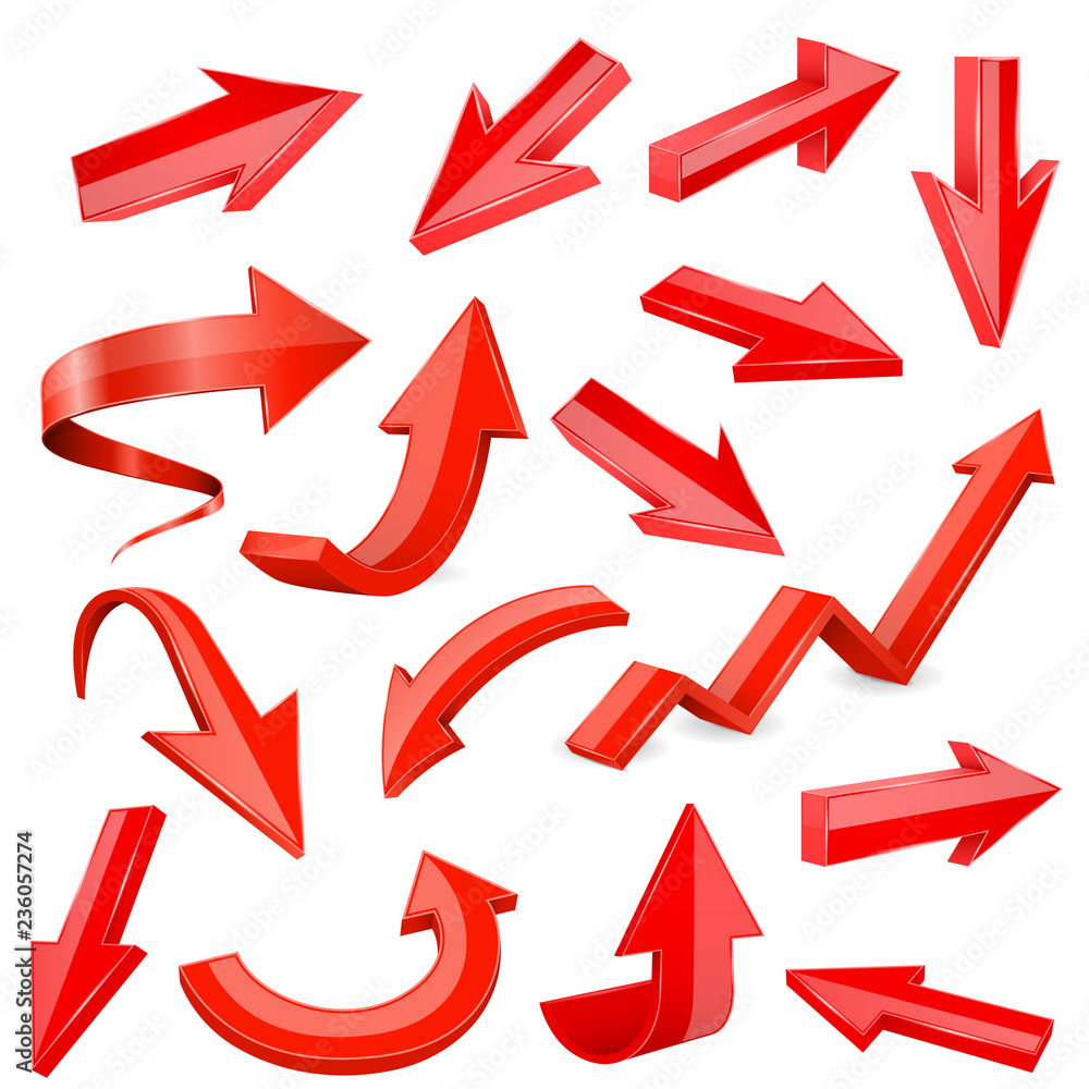 Set of 3d shiny arrows Set of 3d shiny arrows