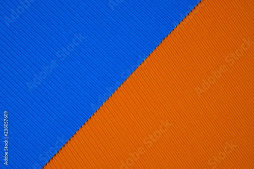 Blue and orange corrugated paper texture, use for background. vivid colour with empty space for add text or object.