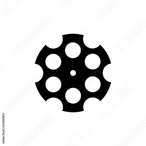 cylinder of a revolver, logo on white background