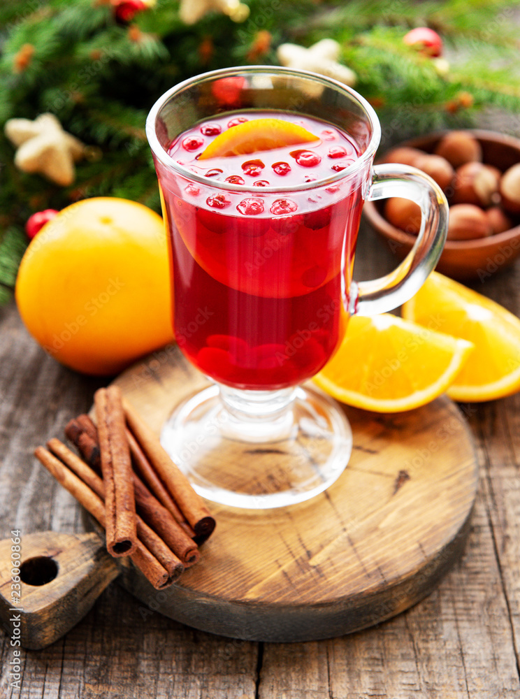 Glass of hot mulled wine Glass of hot mulled wine