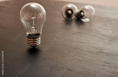  light bulbs on a wood background