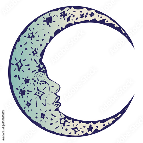 Tattoo sleeping crescent moon