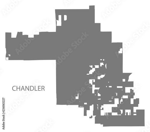 Chandler Arizona city map grey illustration silhouette