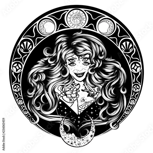 Witch woman with four eyes