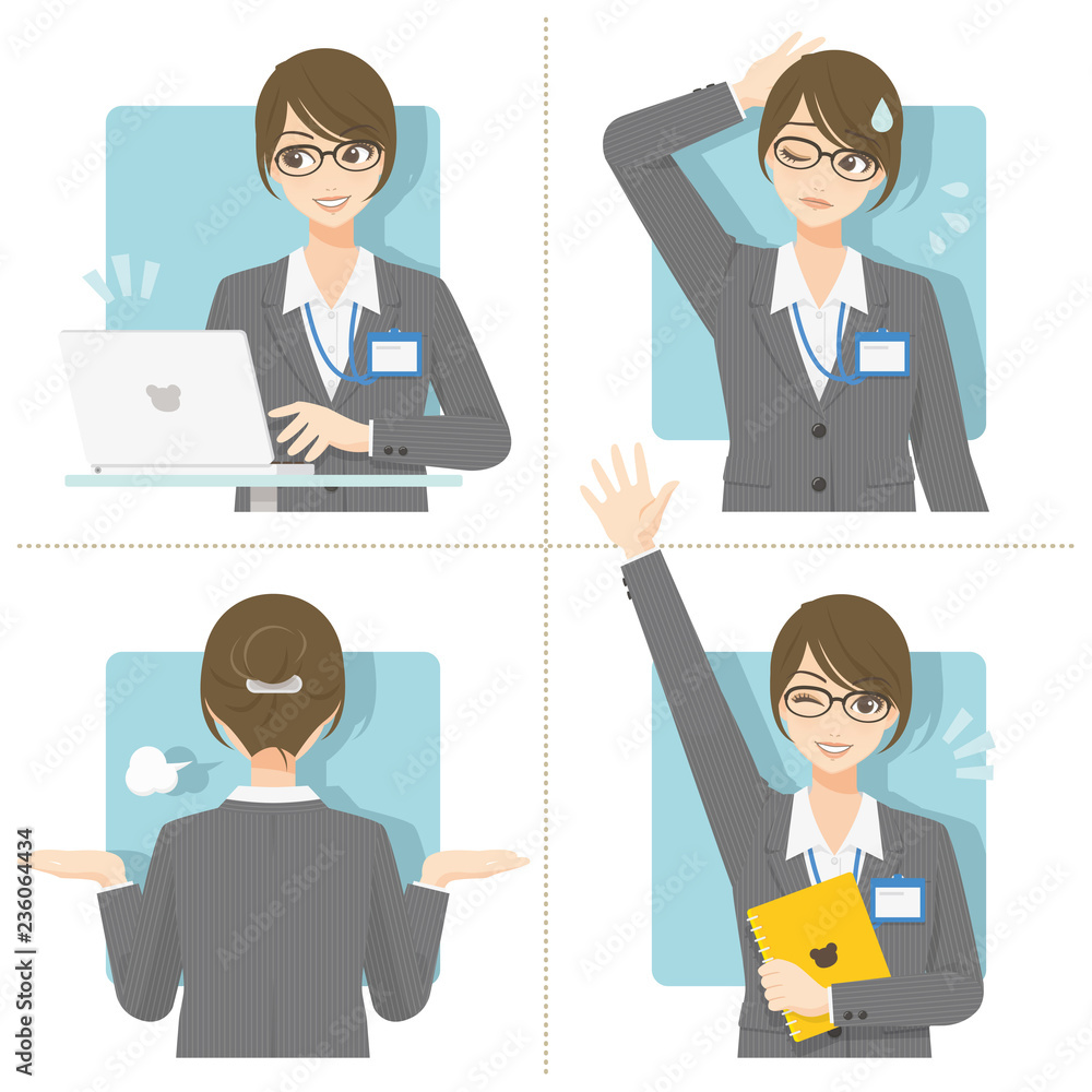 優良女子推進課/ビジネススーツ+社員証+眼鏡 優良女子推進課/ビジネススーツ+社員証+眼鏡