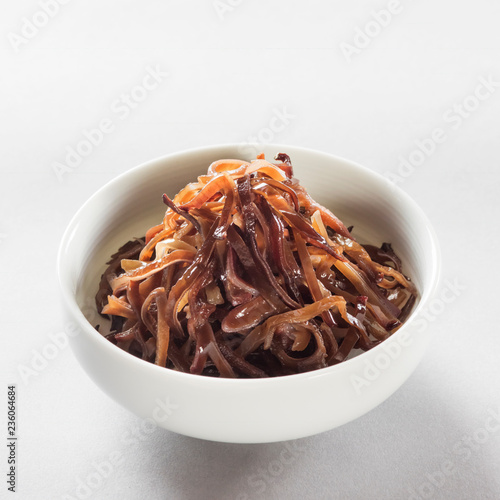 A small bowl of chilled marinated wood fungus