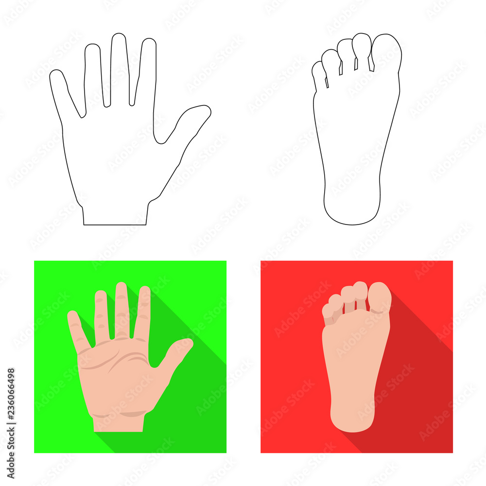 Obraz premium Vector illustration of human and part sign. Set of human and woman vector icon for stock.