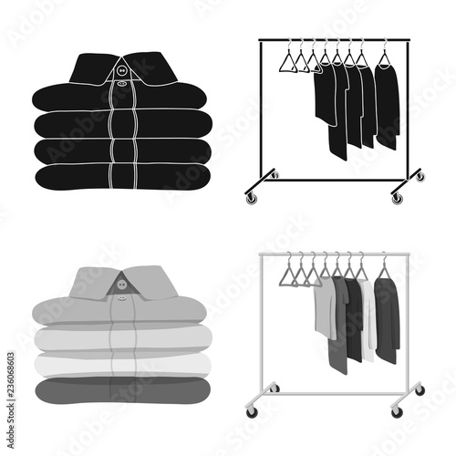 Vector design of laundry and clean icon. Collection of laundry and clothes stock symbol for web.