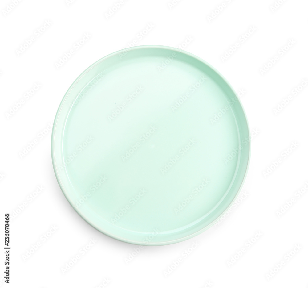 Clean empty plate on white background Clean empty plate on white background