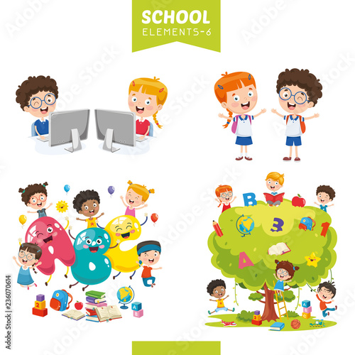 Vector Illustration Of Education Elements