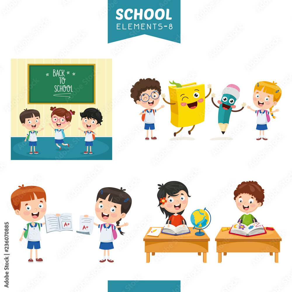 Vector Illustration Of Education Elements