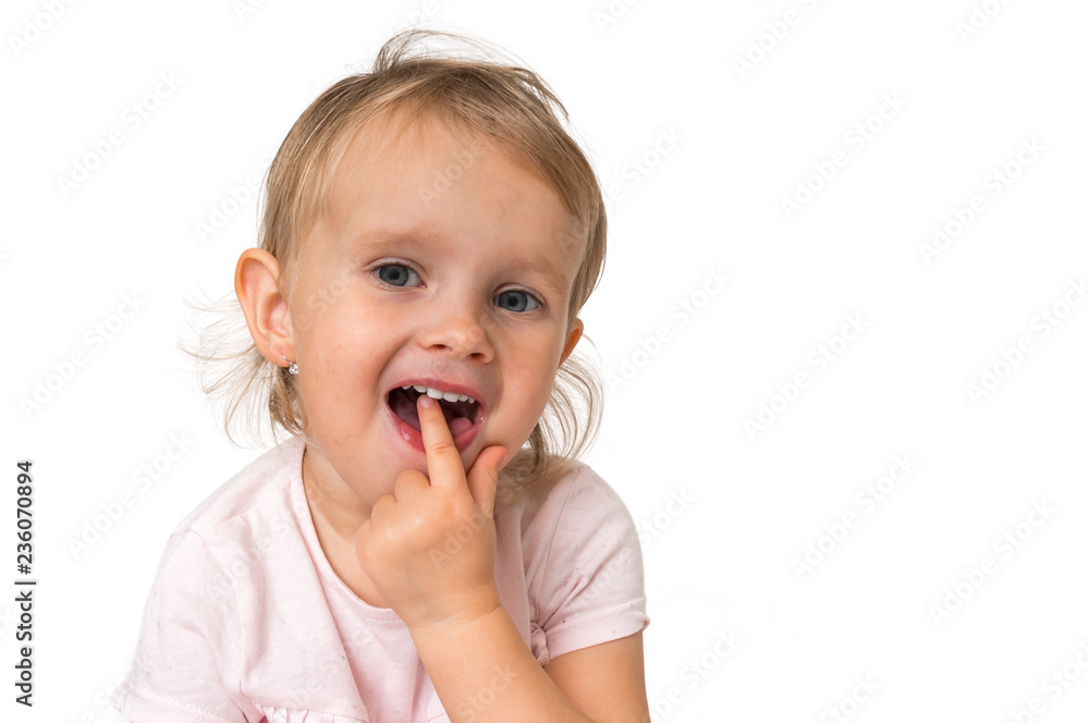 Little baby with finger inside mouth Little baby with finger inside mouth