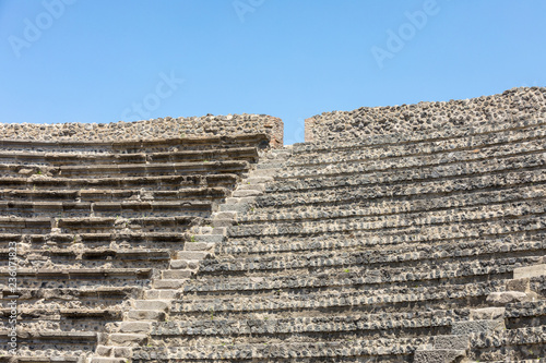  Ancient city of Pompeii, Italy.The Small Theatre in Pompeii. this theatre had a roof and was probably used for musical performances and poetry readings