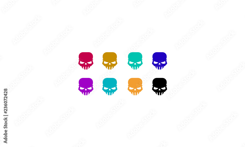 Naklejka premium Colorful Skulls Illustration