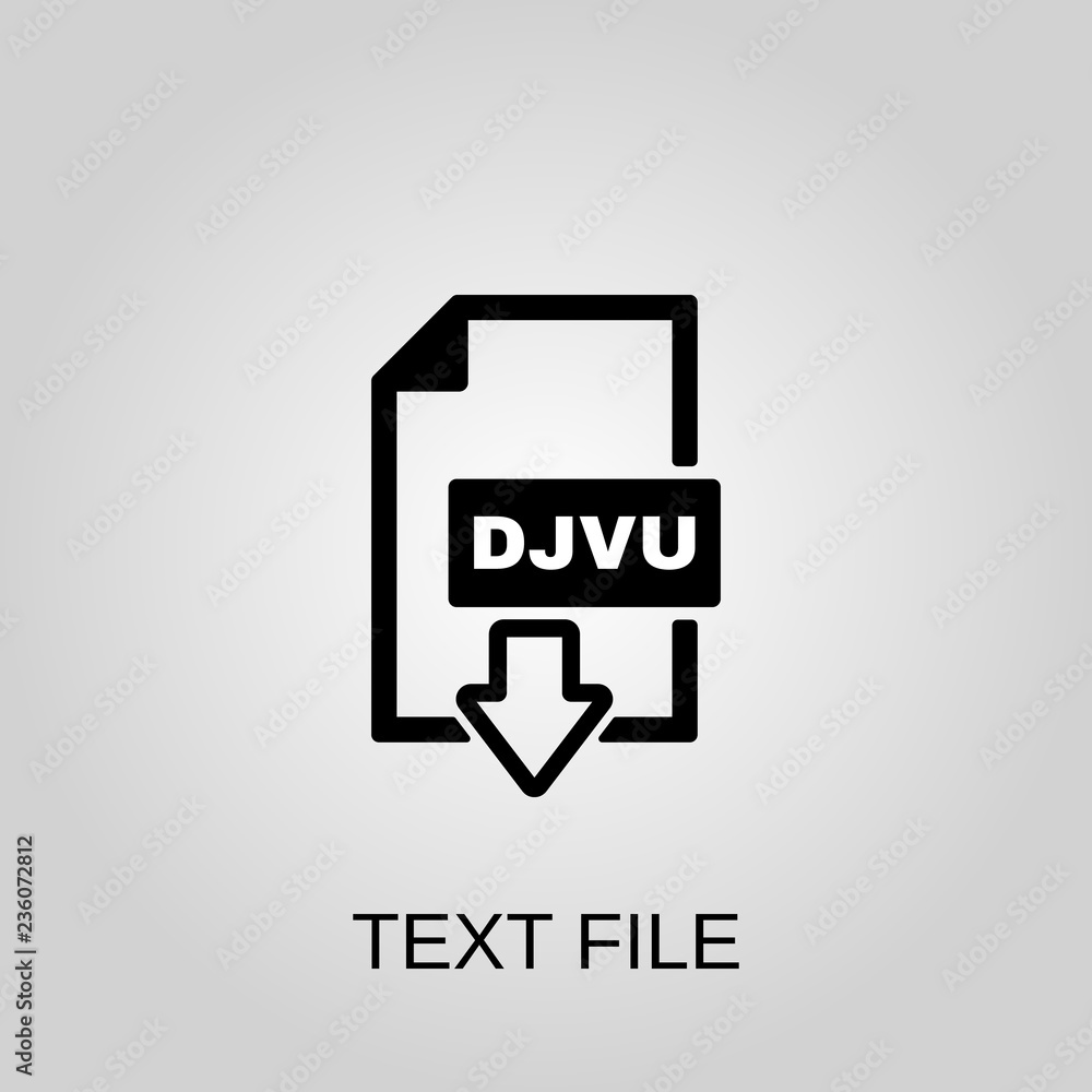 Text file djvu icon. Text file djvu symbol. Flat design. Stock - Vector illustration. Text file djvu icon. Text file djvu symbol. Flat design. Stock - Vector illustration.
