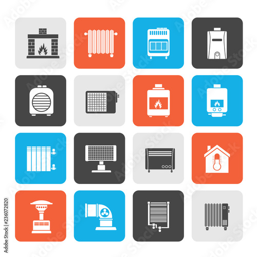 Home Heating appliances icons - vector icon set