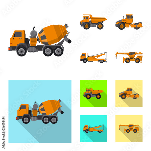 Vector illustration of build and construction symbol. Set of build and machinery stock vector illustration.