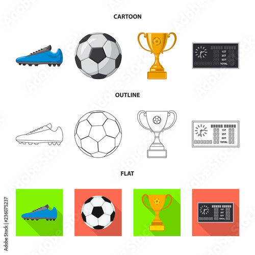 Vector design of soccer and gear logo. Collection of soccer and tournament stock vector illustration.