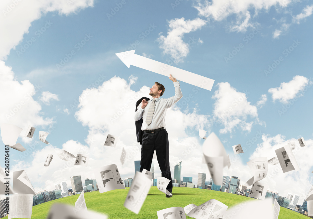 Successful businessman and development