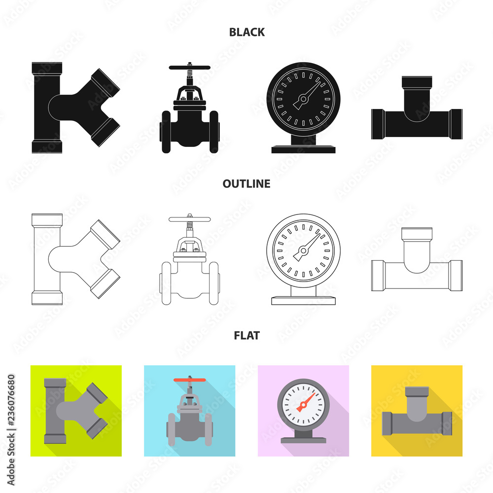Vector illustration of pipe and tube icon. Collection of pipe and pipeline vector icon for stock. Vector illustration of pipe and tube icon. Collection of pipe and pipeline vector icon for stock.