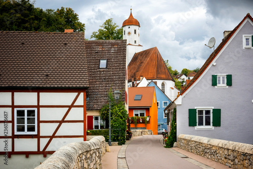 Harburg: View from the bridge over the river of Wornitz. It is a part of the scenic route called 