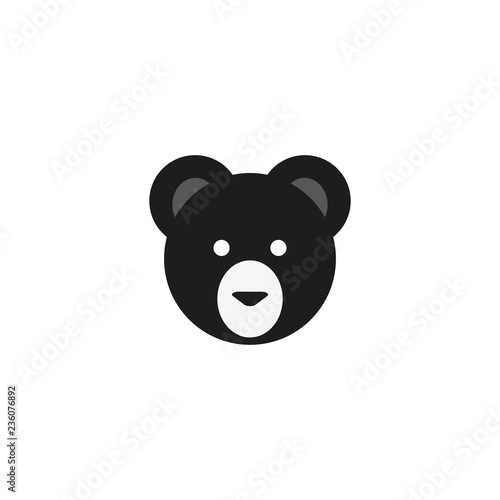 Teddy bear face vector icon. Simple isolated logo symbol.