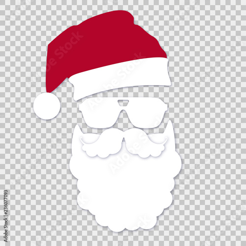 Santa with glasses on isolates background