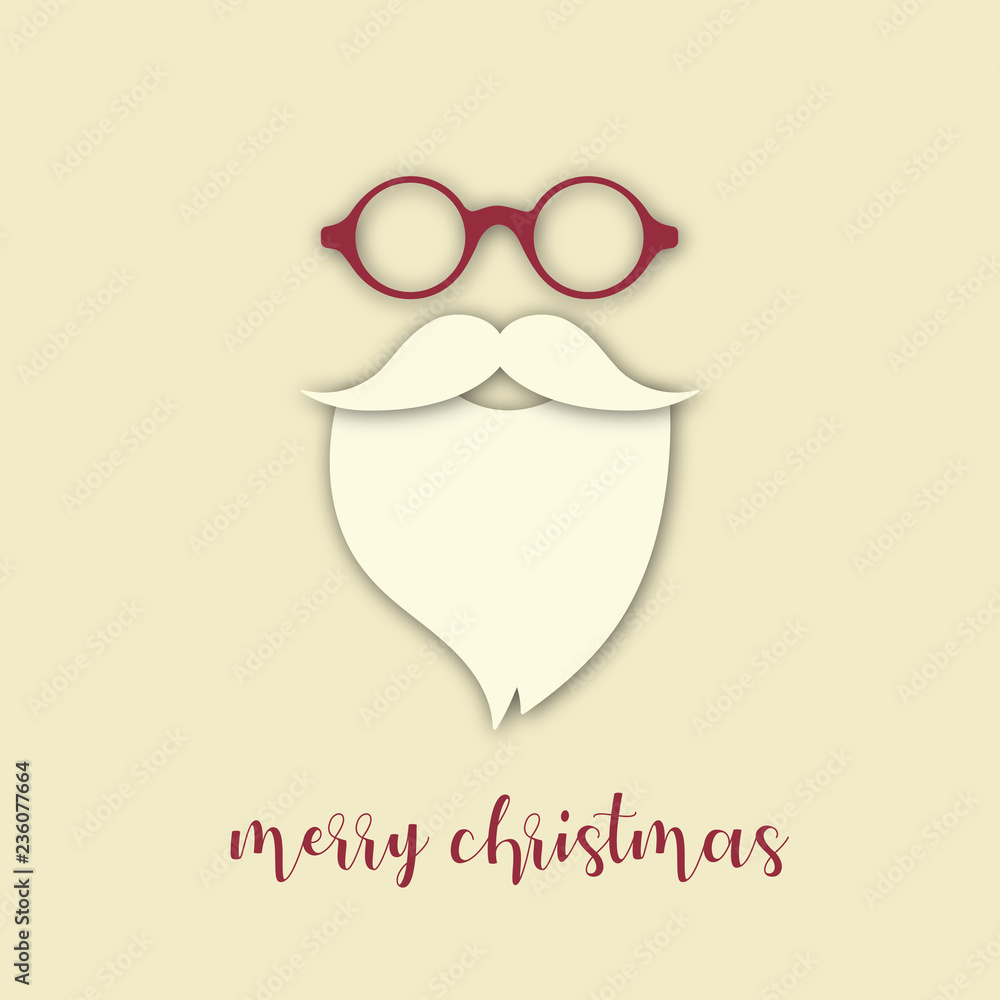 weihnachtliche Grußkarte mit Hipster Nikolaus
