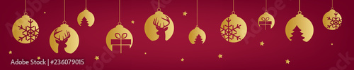 Weihnachten Christbaumkugeln Gold mit weihnachtlichen Objekten