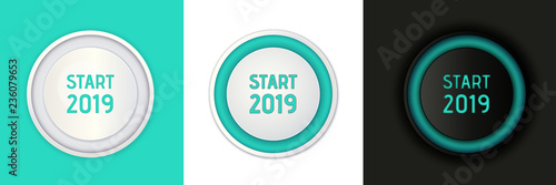 Buttonsammlung für das Neujahr 2019