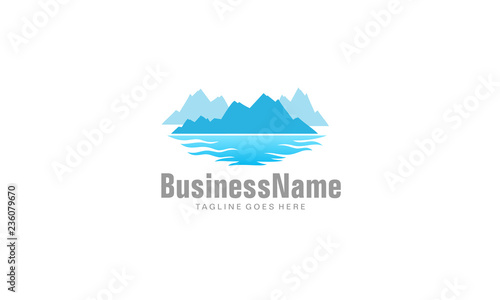 Iceberg logo - mountain sea vector