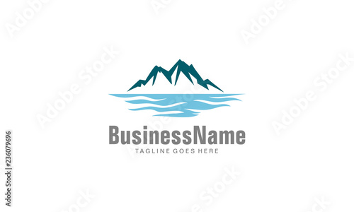 Mountain lake logo - iceberg icon vector