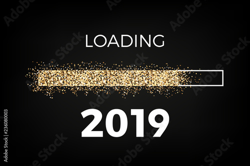 New Year Loading golden stars loading bar