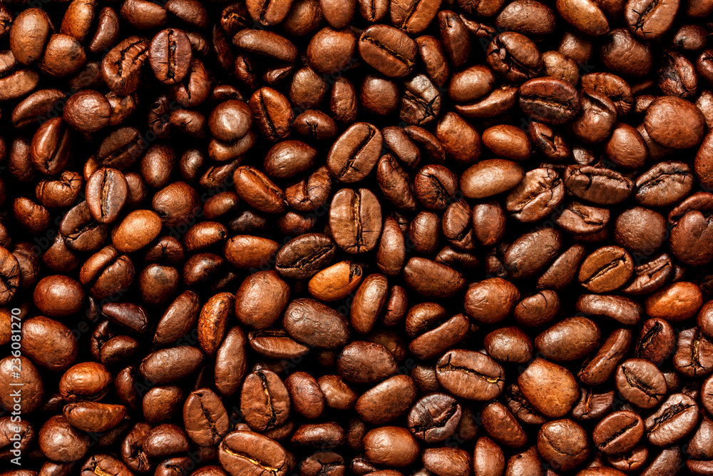 Obraz premium Roasted coffee beans background