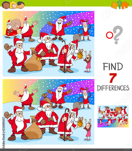 find differences with Christmas characters