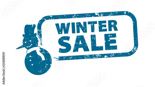 Stempel - Wintersale - Angebot - Schneemann Symbol