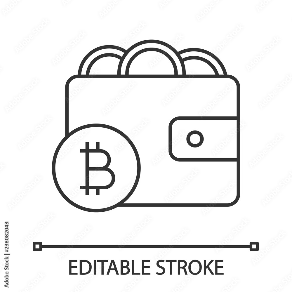 Bitcoin wallet linear icon Bitcoin wallet linear icon