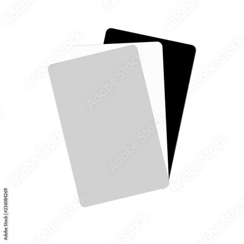 White balance card. 18 percent gray card sample