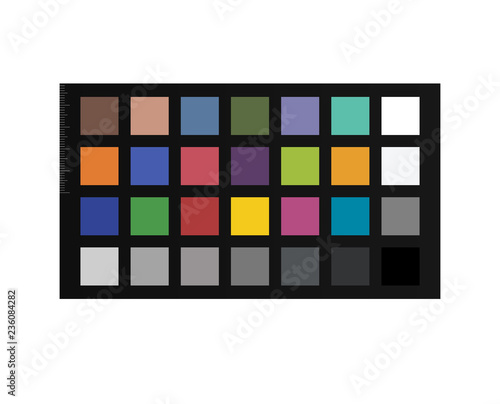 Colorchecker chipchart. Color calibration passport for post production.