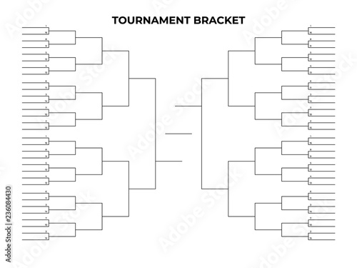March madness bracket. Empty tournament infographics template.