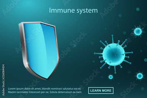 Virus protection concept, immune system illustration, vector background