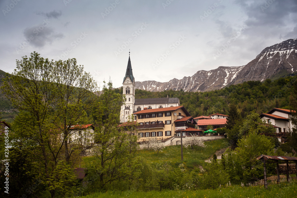 Fototapeta premium View of the Sacred Heart Church in Drežnica