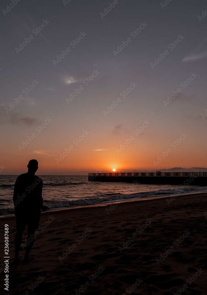 sunset on the beach