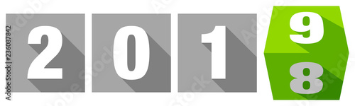 2019 Cube Numbers Grey/Green