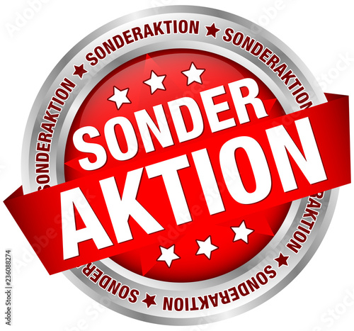 Button Banner "Sonderaktion" rot/silber