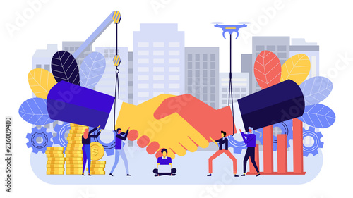 Flat design business concept for marketing to use for web design, infographics, landing page, website and mobile, isolated on white background.
